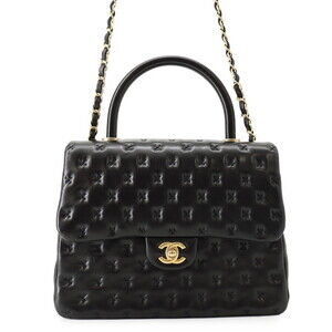 Chanel Handbag, Cross Stitch, Coco Mark, Lambskin, A98724, CHANEL Shoulder Ba...